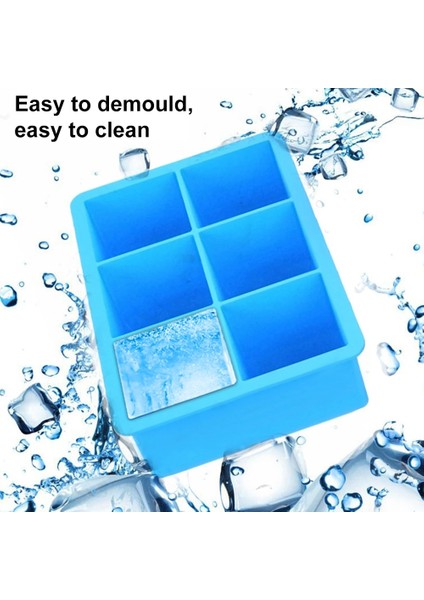 Mavi Stil 1 Adet Gıda Sınıfı Silikon 6 Izgaralar Kare Buz Küpü Tepsi Maker Kalıp Konteyner Mutfak Gadget Bar Otel Ev Restoran Için Kapaklı (Yurt Dışından) fırsatları
