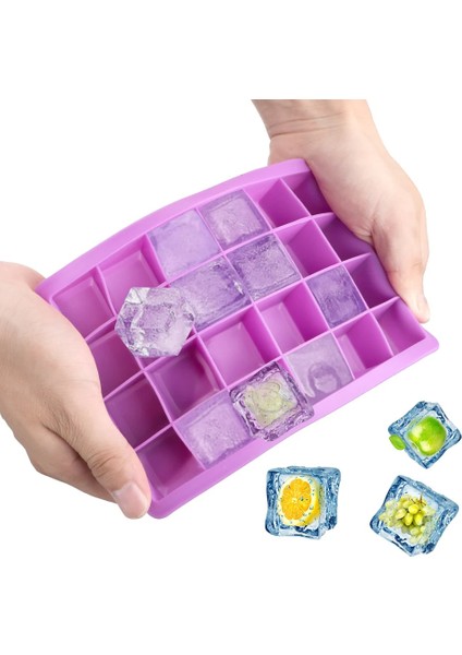 Mor Tarzı Silikon Ice Cube Maker 24-Cavity Dıy Buz Maker Ice Cube Tepsiler Kalıpları Buz Şeker Kek Puding Çikolata Viski Kalıpları Aracı (Yurt Dışından) fırsatları