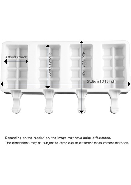 L-Beyaz Tarzı Silikon Dondurma Kalıpları 4 Hücreli Buz Küpü Tepsisi Gıda Güvenli Popsicle Maker Dıy Ev Yapımı Dondurucu Buz Lolly Kalıp Ev Dondurma Araçları (Yurt Dışından)