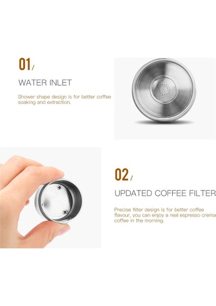 1 Kurcalama Stili Illy Kahve Makinesi Için Icafilas Doldurulabilir Filtreler Paslanmaz Çelik Yeniden Kullanılabilir Metal Kapsül ve Tamper Kaşığı (Yurt Dışından) fırsatları