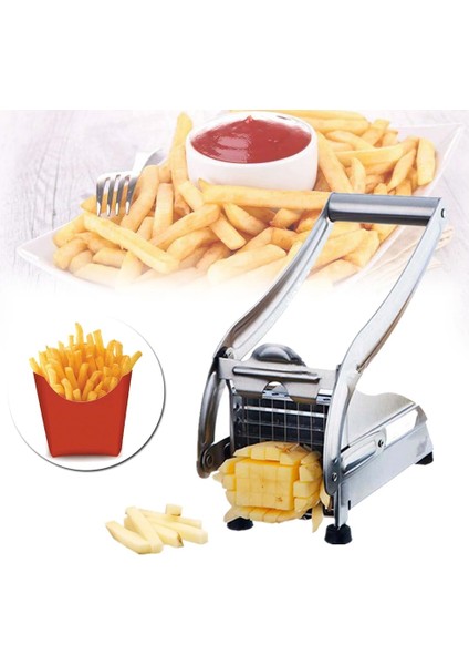 Paslanmaz Çelik Patates Kızartması Yapma Aracı Patates Cipsi Şerit Dilimleme Kesici Doğrayıcı Cips Makinesi Yapma Aracı Patates Kesme Kızartması (Yurt Dışından) fiyatları