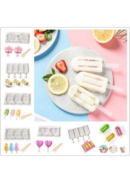 Dondurma Kalıpları 2 Tarzı Silikonlar Pişirme El Sanatları Için Dondurma Kalıpları 3D Kutu, Silikon Dondurma Kalıpları Kek, Dıy Buz Pops Oval Ev Aletleri Için Cakesicle Kalıp (Yurt Dışından)