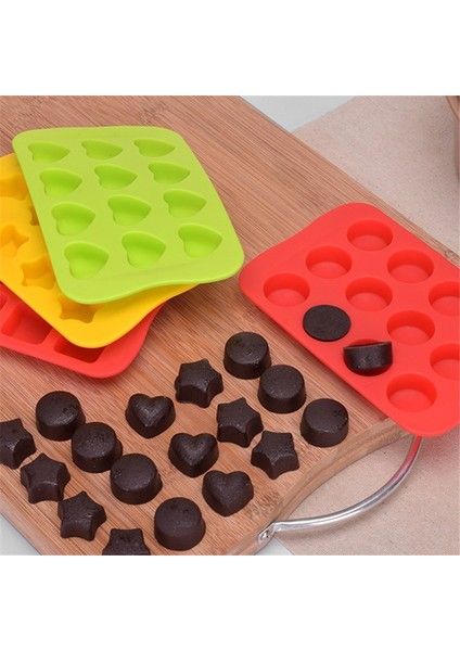 Kızıl Meydan Stili Sıcak 12 Izgara Dondurma Kalıbı Silikon Çikolata Kalıp Tepsisi Yaratıcı Starheartroundsquare Şekilli Buz Küpü Kek Dekorasyon Kalıbı (Yurt Dışından) fiyatları