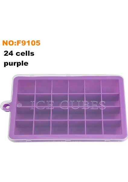 F9105 24 Hücre Stili Kapaklı Silikon Buz Küpü Tepsileri, 15 Gözlü 24 Gözlü Kokteyl, Viski, Şeker, Çikolata ve Daha Fazlası Için Buz Küpü Tepsi Kalıpları (Yurt Dışından)