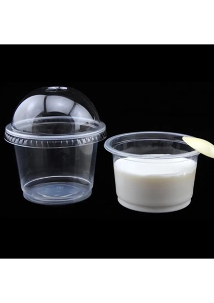 ml Tek Kullanımlık Salata Bardağı Bar Cafe Home Için Kapaklı Şeffaf Plastik Tatlı Kase Konteyner (Delikli Kubbe Kapak) (Yurt Dışından)