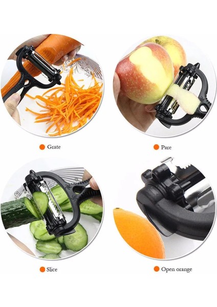 Yeşil Stil 1 Stil Rayfox Çok Fonksiyonlu 360 Derece Döner Mutfak Aleti Gadget Sebze Meyve Patates Havuç Soyucu Rende Zesters Salatalık Dilimleme (Yurt Dışından)