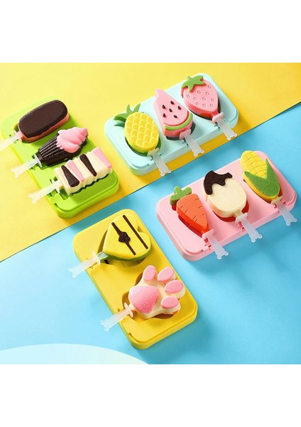 No.12 Tarzı Silikon Dondurma Kalıbı Sevimli Karikatür Buzlu Şeker Kalıbı Kapaklı ve Çubuklarla Yeniden Kullanılabilir Buz Pop Kalıbı Buz Lolly Kalıp Ev Mutfak Aletleri (Yurt Dışından) modelleri