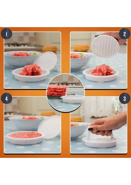 1 Parça Kolaylık Yuvarlak Şekil Hamburger Presi Gıda Sınıfı Plastik Hamburger Et Sığır Izgara Burger Presi Patty Maker Kalıp Mutfak Aracı (Yurt Dışından) fiyatları