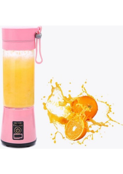 Pembe Tarzı 380ML 2 Bıçaklı Taşınabilir Elektrikli Meyve Sıkacağı Ev USB Şarj Edilebilir Smoothie Maker Karıştırıcılar Makinesi Şişe Meyve Suyu Fincan (Yurt Dışından)