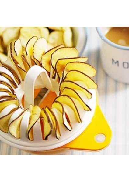 Sarı Stil Dıy Düşük Kalorili Mikrodalga Fırın Patates Cipsi Makinesi Elma Meyve Patates Gevrek Chip Dilimleme Fırın Tepsisi Mutfak Aracı (Yurt Dışından)