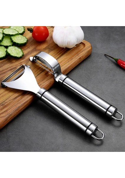 B Tarzı 2 Tip Paslanmaz Çelik Meyve Patates Soyucu Keskin Sebze Araçları Metal Havuç Soyucu Zesters Dilimleme Mutfak Alet Pişirme Aracı (Yurt Dışından)