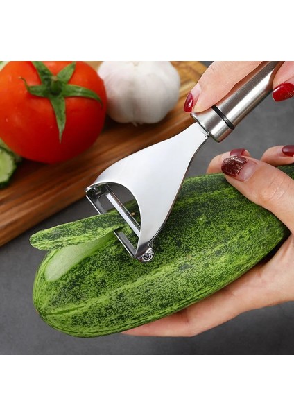 B Tarzı 2 Tip Paslanmaz Çelik Meyve Patates Soyucu Keskin Sebze Araçları Metal Havuç Soyucu Zesters Dilimleme Mutfak Alet Pişirme Aracı (Yurt Dışından)