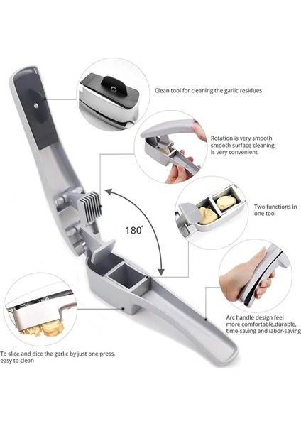 B Tarzı Sarımsak Presi ve Dilimleyici Alüminyum Manuel Sarımsak Zencefil Presi Kıyma Doğrayıcı Dilimleme Sebze Araçları Mutfak Gadget Aksesuarları (Yurt Dışından) fırsatları