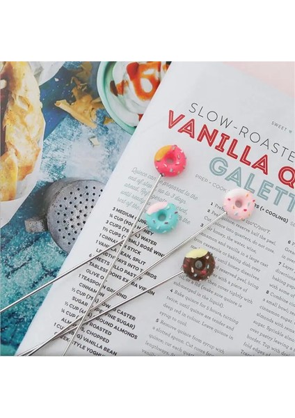 Altın Kaşık 3 Tarzı Donut Tasarım Paslanmaz Çelik Kahve Kaşığı Meyve Çatalı Karıştırma Süt Çay Kaşığı Tatlı Meyve Kaşığı Mutfak Sofra 12CM (Yurt Dışından)