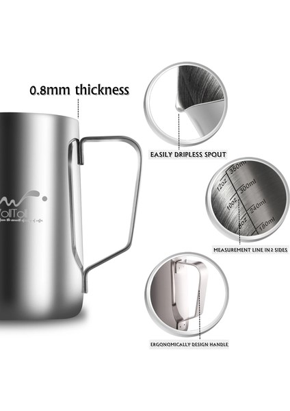 150ML 5oz Tarzı 350 ml Paslanmaz Çelik Süt Köpürtme Sürahi Espresso Buharda Kahve Barista Latte Köpürtücü Fincan Cappuccino Süt Köpüğü Krem Köpürtme Sürahi (Yurt Dışından) fırsatları