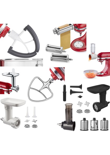 5q Stantlı Mikserler Stili Kitchenaid 8 Parçalı Makarna Fırını Seti Aksesuarları ve Kıyma Makinesi, Kitchenaid Dikey Karıştırıcılar Için Blender Aksesuarları (Yurt Dışından) fiyatları