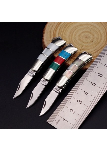 Q1-Kc1 Stili Yüksek Li Taşınabilir Paslanmaz Çelik Mini Katlanır Bıçak Bayanlar Kendini Savunma Meyve Bıçağı Anahtarlık (Yurt Dışından)