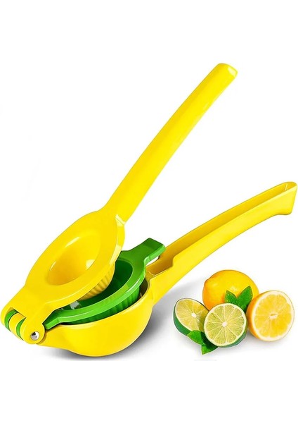 Sarı Hediye Kutusu Stili Limon ve Limon Sıkacağı Narenciye Sıkacağı - 2 Boyutlu Ikili Kase - Ağır Hizmet Tipi - Emaye Alüminyum - Mutfak Gereçleri Aksesuarları (Yurt Dışından)