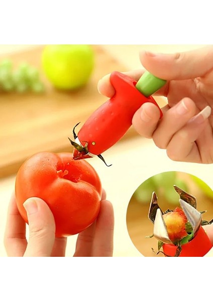 Çilek Soyucu Stili Çilek Soyma Mutfak Meyve Gadget Aracı Çilek Dilimleme Kesici Meyve Domates Sapı Çilek Kök Sökücü Ev Aletleri (Yurt Dışından) modelleri