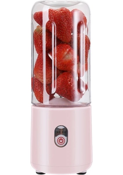 Pembe Tarzı Taşınabilir Meyve Sıkacağı Elektrikli USB Şarj Edilebilir Smoothie Blender Makinesi Mikser Mini Meyve Suyu Makinesi Hızlı Mutfak Robotu Mobil Mikser (Yurt Dışından)