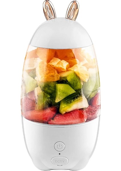 330ML Beyaz Stil 350ML Taşınabilir Elektrikli Meyve Sıkacağı USB Şarj Edilebilir Smoothie Blender Makinesi Mini Meyve Sıkma Mikser Bardak Şişe Mutfak Aracı (Yurt Dışından)