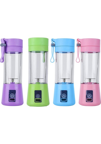 Pembe Tarzı 380ML 2 Bıçaklı USB Şarj Edilebilir Meyve Suyu Makinesi Blender Mikser Taşınabilir Meyve Sıkacağı Smoothie Maker Ev Mutfak Suyu Sıkacağı (Yurt Dışından)