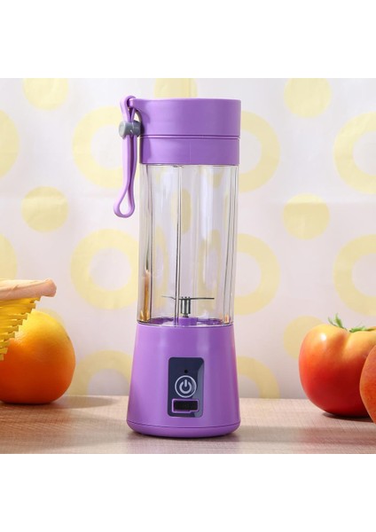 Pembe Tarzı 380ML 2 Bıçaklı USB Şarj Edilebilir Meyve Suyu Makinesi Blender Mikser Taşınabilir Meyve Sıkacağı Smoothie Maker Ev Mutfak Suyu Sıkacağı (Yurt Dışından)