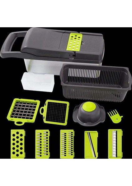 Açık Sarı Stil Çok Işlevli Sebze Parçalayıcı Doğrayıcı Kesici Çelik Bıçak Patates Dilimleme Meyve Doğrama Bıçakları Havuç Rende Mutfak Aksesuarları (Yurt Dışından) fırsatları