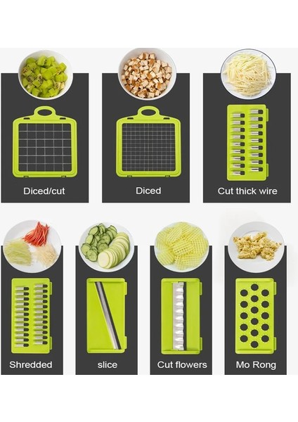 Açık Sarı Stil Çok Işlevli Sebze Parçalayıcı Doğrayıcı Kesici Çelik Bıçak Patates Dilimleme Meyve Doğrama Bıçakları Havuç Rende Mutfak Aksesuarları (Yurt Dışından) indirimleri