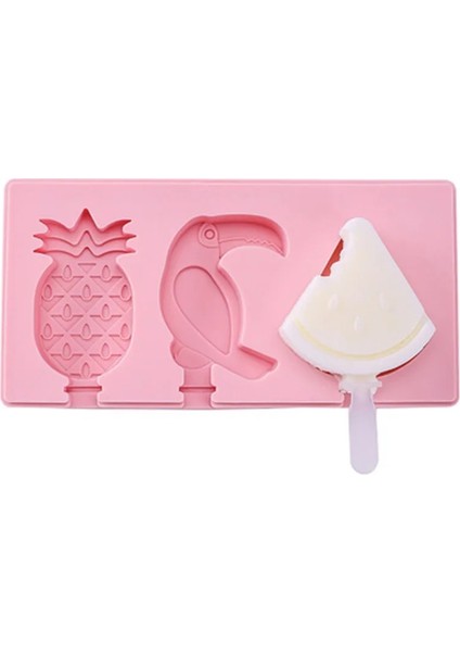 Stil-G Stili Silikon Dondurma Kalıbı Dıy Ev Yapımı Dondurma Kalıpları Dondurucu Suyu 3 Hücre Büyük Boy Buz Küpü Tepsi Popsicle Varil Makinesi Kalıp Aracı (Yurt Dışından)