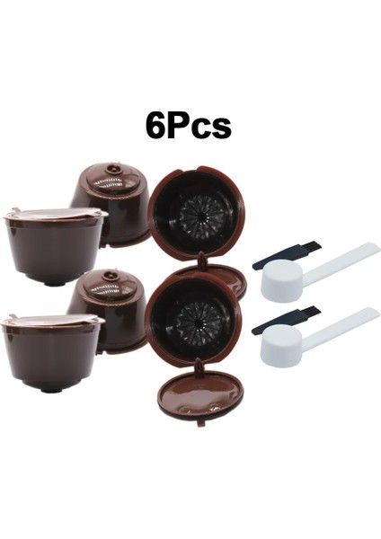 6 Adet Kahverengi -- Set B Stili Kahve Makinesi Yeniden Kullanılabilir Kapsül Kahve Fincanı Filtresi Nescafe Için Doldurulabilir Kahve Fincanı Tutacağı Dolce Gusto Için Pod Süzgeç (Yurt Dışından) fiyatları