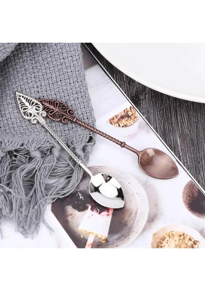 No.1 Tarzı Bizans Ortaçağ Retro Personel Kahve Kaşığı Şeker Çay Tatlı Kaşık Kek Mini Dondurma Oyma Alaşım Çay Kaşığı Drog (Yurt Dışından) fiyatları