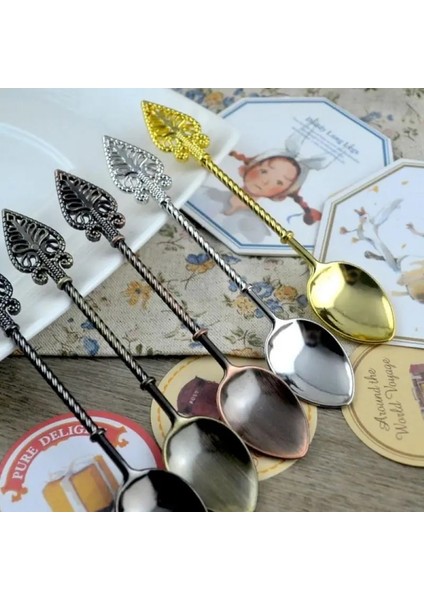 No.1 Tarzı Bizans Ortaçağ Retro Personel Kahve Kaşığı Şeker Çay Tatlı Kaşık Kek Mini Dondurma Oyma Alaşım Çay Kaşığı Drog (Yurt Dışından) modelleri