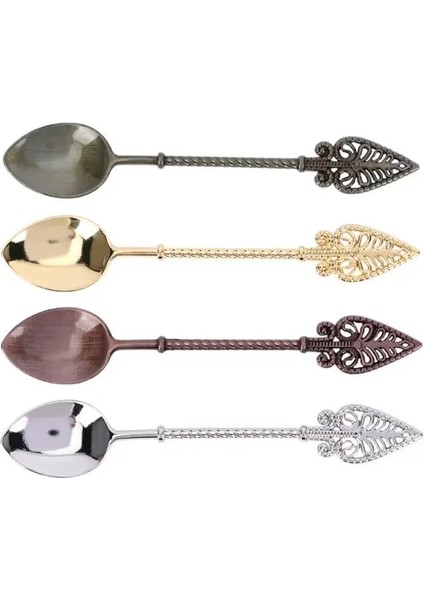 No.1 Tarzı Bizans Ortaçağ Retro Personel Kahve Kaşığı Şeker Çay Tatlı Kaşık Kek Mini Dondurma Oyma Alaşım Çay Kaşığı Drog (Yurt Dışından) fırsatları