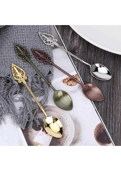 No.1 Tarzı Bizans Ortaçağ Retro Personel Kahve Kaşığı Şeker Çay Tatlı Kaşık Kek Mini Dondurma Oyma Alaşım Çay Kaşığı Drog (Yurt Dışından) indirimleri