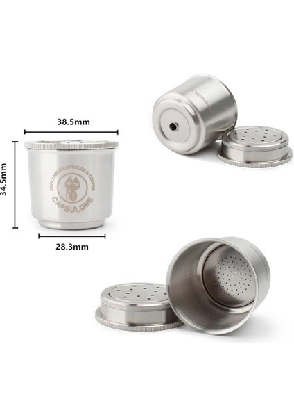 1 Kaspul Stili Capsulone Metal Paslanmaz Çelik Doldurulabilir Yeniden Kullanılabilir Kapsül Pod Illy Kahve Makinesi Için Uygun (Yurt Dışından) modelleri