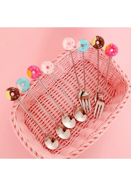 Altın Çatal 1 Tarzı Donut Tasarım Paslanmaz Çelik Kahve Kaşığı Meyve Çatalı Karıştırma Süt Çay Kaşığı Tatlı Meyve Kaşığı Mutfak Sofra 12CM (Yurt Dışından) fiyatları