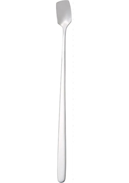 Şerit Tarzı 17CM Yüksek Li 304 Paslanmaz Çelik Kare Kafa Buz Kaşığı Ev Mutfak Uzun Saplı Kahve Tatlı Kokteyl Karıştırma Kaşık (Yurt Dışından)