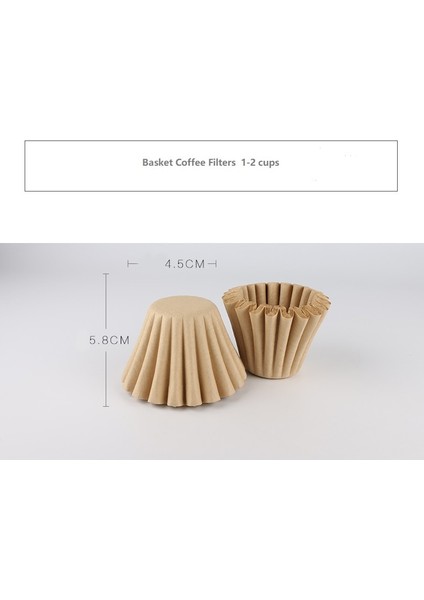 1-2 Fincan Tarzı Feic Sepet Kahve Filtreleri Ağartıcısız Çevre Filtre Kağıdı Barista Için Damla Kahve Için Doğal Kahverengi (Yurt Dışından)