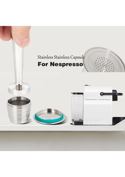 1 Adet Dış Müdahale Tarzı Nespresso Doldurulabilir Kahve Kapsül Pod Paslanmaz Çelik Espresso Kahve Filtresi Sabotaj Kapsül Yeniden Kullanılabilir Kahve Eşyaları Hediye 4 Adet (Yurt Dışından) modelleri