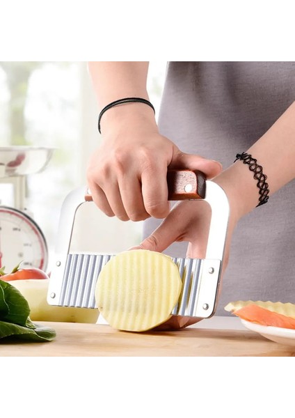 x Tipi Paslanmaz Çelik Oluklu Bıçak Yaratıcı Dalga Patates Bıçağı Patates Kesim Kiti Profesyonel Patates Talaş Kesici (Yurt Dışından)
