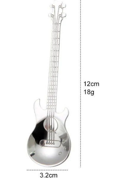 Gümüş Tarzı 1 Adet Renk Paslanmaz Çelik Karikatür Gitar Kaşığı Yaratıcı Süt Kahve Kaşığı Dondurma Şeker Çay Kaşığı Mutfak Kahve Aksesuarları (Yurt Dışından)