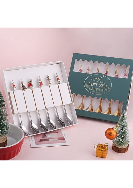 E1 Stili Noel Kaşığı Vakum Kaplama Paslanmaz Çelik Kahve Kaşığı Uzun Saplı Çay Kaşığı Mutfak Sıcak Içme Sofra Takımı Damla Sg (Yurt Dışından)
