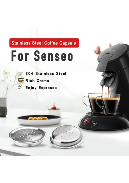 Koyu Haki Stili Philips Senseo Kahve Makinesi Için Paslanmaz Çelik Kahve Kapsül Kapakları Şarj Edilebilir Kahve Filtresi Araçları Cof Ware (Yurt Dışından)
