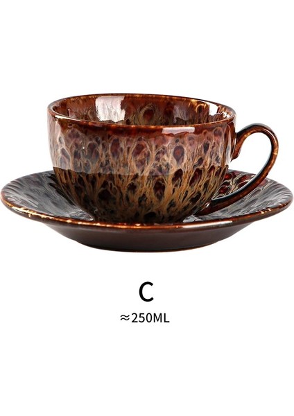 C Stili 250 ml Rhe 250ML Seramik Kahve Fincanı Seti Seyahat Fincan Latte Süt Çay Bardağı Yaratıcı Çay Bardağı Parti Lady Sevgililer Günü Yıldönümü Hediyesi (Yurt Dışından)