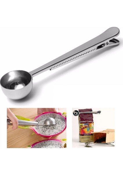 3 Kaşık Ss Stili Paslanmaz Çelik Kahve Kaşığı Çok Işlevli Klipsli Kahve Çay Ölçü Kaşığı 1 Bardak Öğütülmüş Kahve Ölçü Kaşığı (Yurt Dışından)