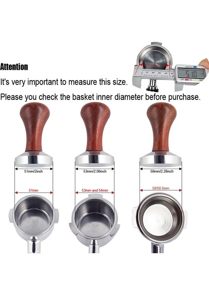 58MM 2 Bardak Sepeti Stili Düz Tamperler Baz Basın Barista Espresso Kahve Tamper, Silikon Mat Dozaj Halkası ile Toz Bardak (Yurt Dışından) modelleri