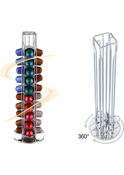 Bir Stil 2019 Nespresso Kahve Kapları Tutacağı Döner Raf Kahve Kapsül Standı Nespresso Kapsülleri Depolama Rafı Organizasyon Tutacağı Setleri (Yurt Dışından) modelleri