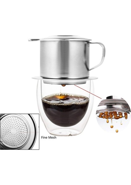 No.6 Tarzı Vietnam Kahve Damla Bardak Filtre Paslanmaz Çelik Geleneksel Vietnam Kahve Makinesi Kahve Bira Aracı Ofis, Ev Için (Yurt Dışından)