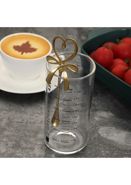 Gül Altın Tarzı Yeni Çay Kahve Karıştırma Kaşığı Mini Kalp Aşk Kaşığı Uzun Saplı Sofra Takımı Kahve Içme Araçları Mutfak Aleti Sevgililer Günü Hediyesi (Yurt Dışından)